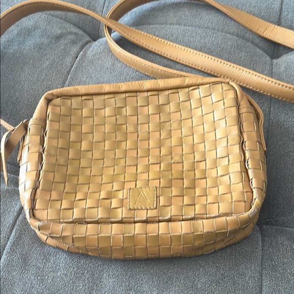 Able Valerie Tan Woven Leather Crossbody Bag - Picture 3 of 6